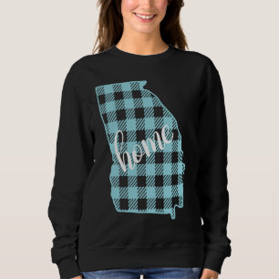 Georgia Buffalo Plaid Home State Country Blue West Sweatshirt