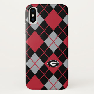 Georgia Bulldogs Logo | Argyle Pattern iPhone X Case
