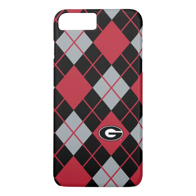 Georgia Bulldogs Logo | Argyle Pattern Case-Mate iPhone Case (Back)