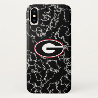 Georgia Bulldogs Logo | Black Marble iPhone X Case