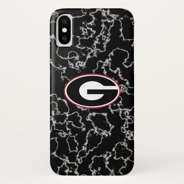 Georgia Bulldogs Logo | Black Marble Case-Mate iPhone Case (Back)