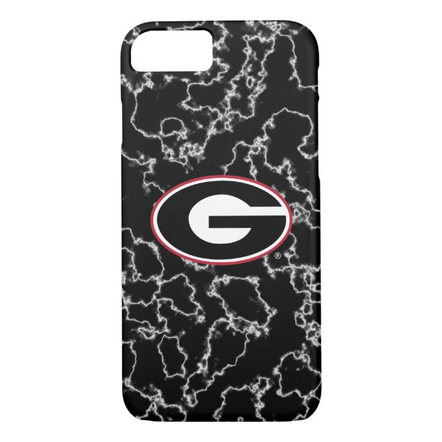Georgia Bulldogs Logo | Black Marble Case-Mate iPhone Case (Back)