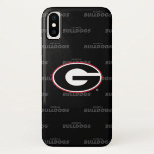 Georgia Bulldogs Logo   Watermark Pattern iPhone X Case