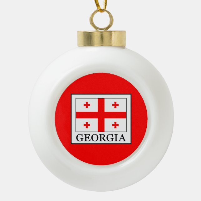Georgia Ceramic Ball Christmas Ornament (Front)