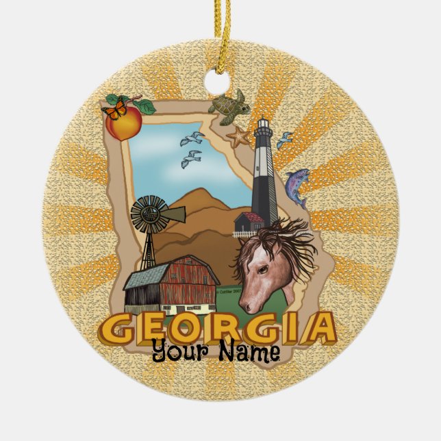 Georgia Ceramic Ornament (Front)
