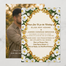 Georgia Cherokee Rose Vertical Photo Wedding Invit