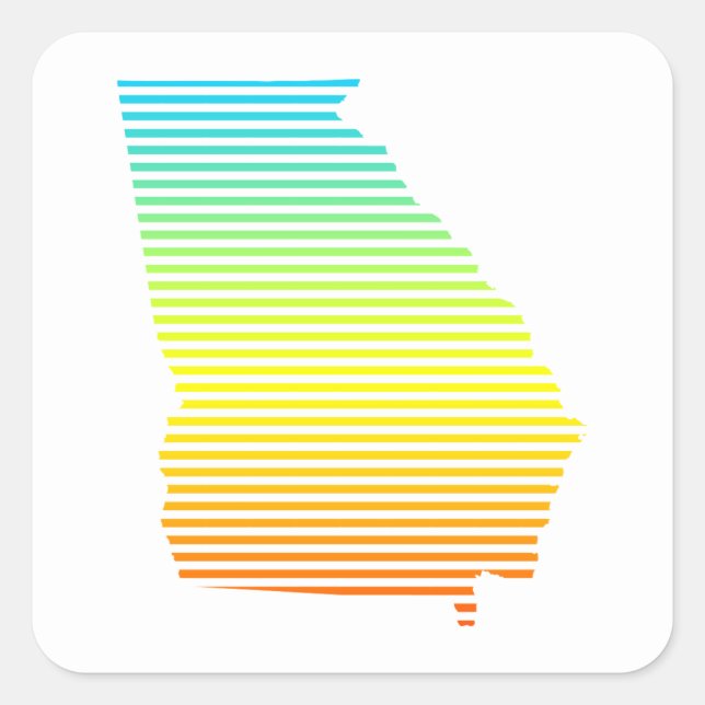 georgia chill fade square sticker (Front)