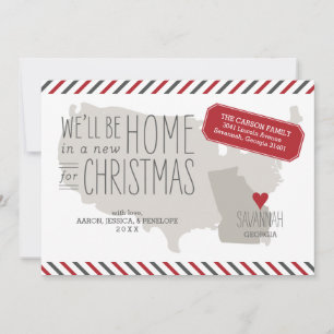 Georgia Christmas Moving Announcement Holiday Card
