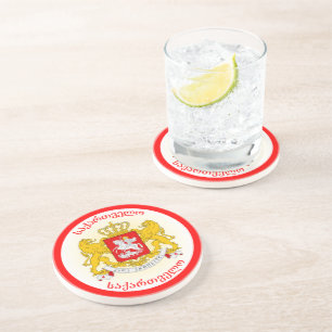 Georgia Coat of Arms Circle Shape Coaster