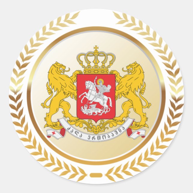 Georgia Coat Of Arms Classic Round Sticker (Front)