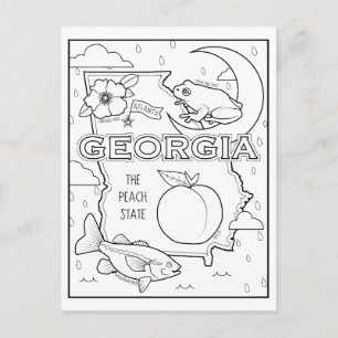georgia colour me collage postcard