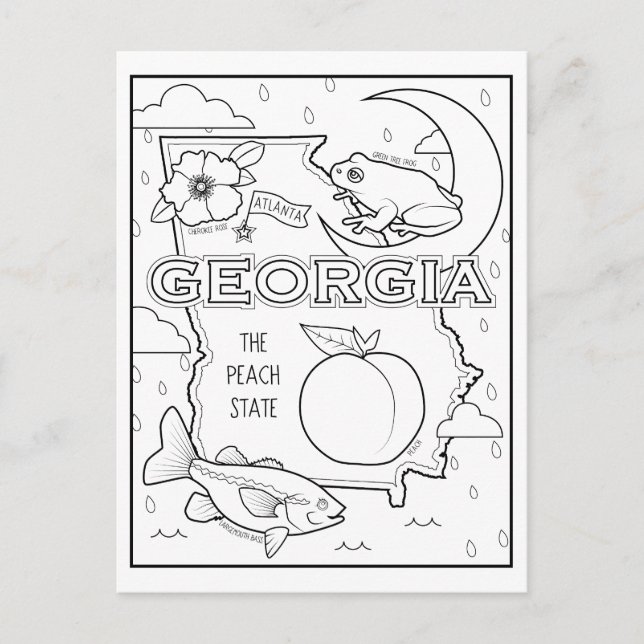 georgia colour me collage postcard (Front)