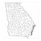 Georgia Counties Blank Outline Map