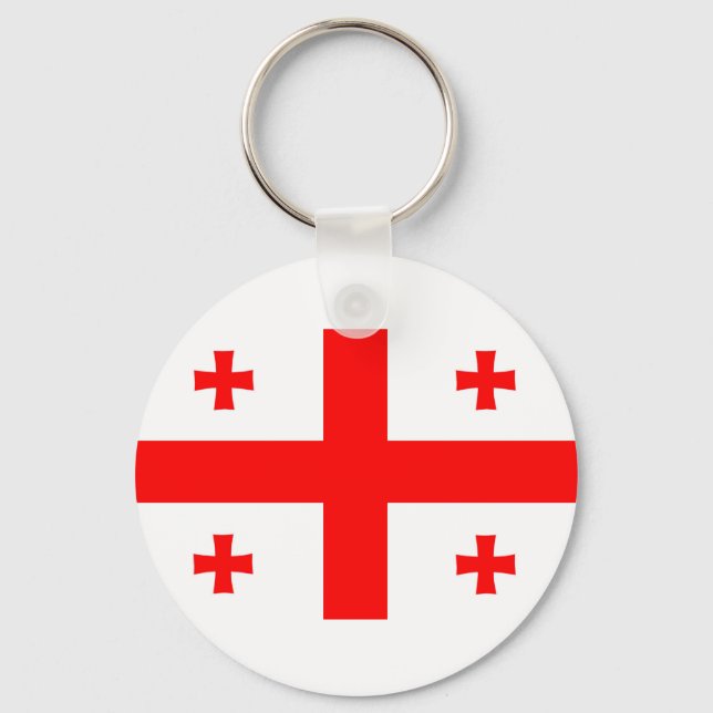 georgia country flag long symbol key ring (Front)