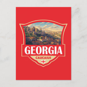 Georgia Country Illustration Retro Badge Postcard