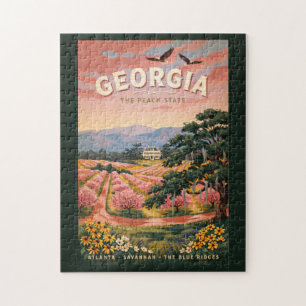 Georgia Country Illustration Travel Art Vintage Jigsaw Puzzle