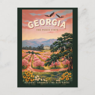 Georgia Country Illustration Travel Art Vintage Postcard