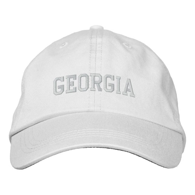 Georgia Embroidered Adjustable Cap White (Front)