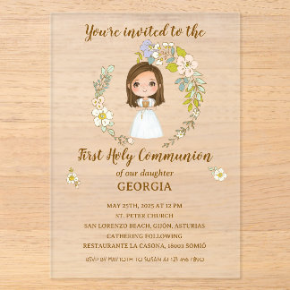 GEORGIA First Communion acrylic invitation