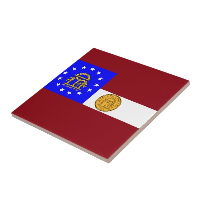 Georgia flag ceramic tile (Side)
