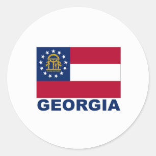 Georgia Flag Classic Round Sticker