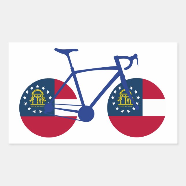 Georgia Flag Cycling Rectangular Sticker (Front)