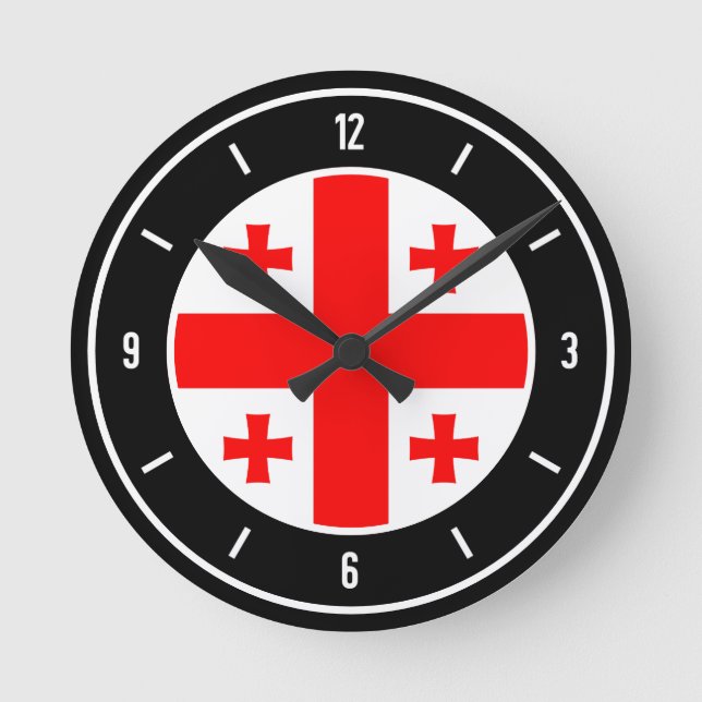 Georgia Flag Elegant Round Clock (Front)
