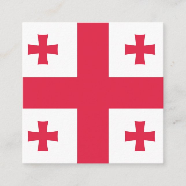 Georgia Flag Emblem Square Business Card (Front)
