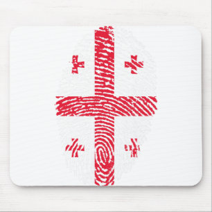 Georgia Flag Fingerprint Country Pride Mouse Pad