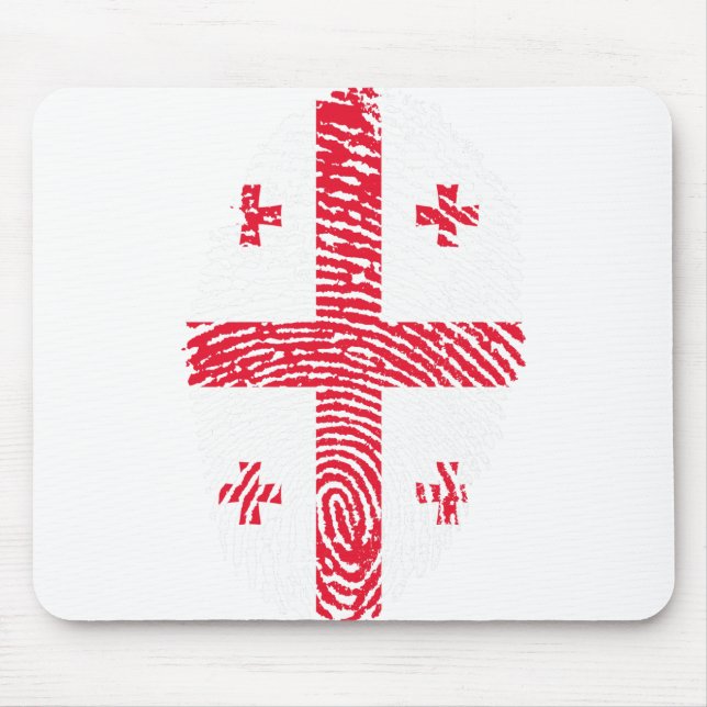 Georgia Flag Fingerprint Country Pride Mouse Pad (Front)