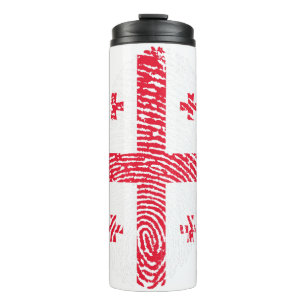 Georgia Flag Fingerprint Country Pride Thermal Tumbler
