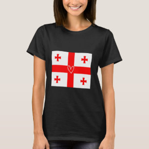 Georgia Flag Georgian Heart Proud Heritage Nationa T-Shirt