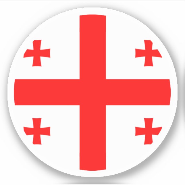 Georgia Flag Round Sticker (Front)