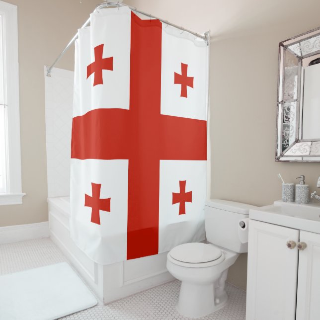 Georgia flag shower curtain (In Situ)