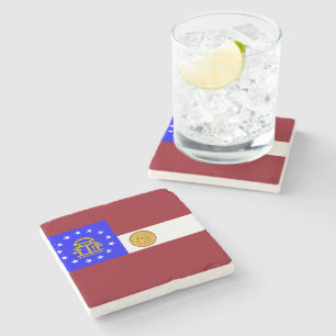 Georgia flag stone coaster