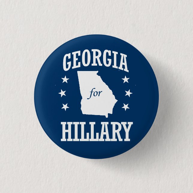 GEORGIA FOR HILLARY 3 CM ROUND BADGE (Front)