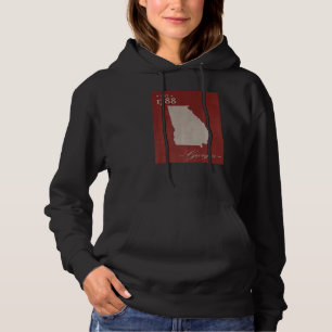 Georgia GA Map Grunge Vintage State Graphic Women Hoodie