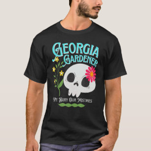 Georgia Ga State Rebellious Gardener Cute Skull Fl T-Shirt