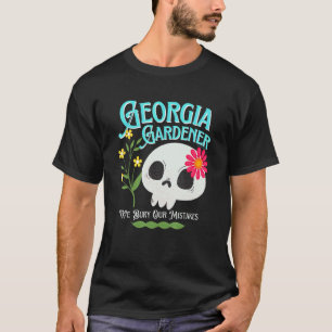 Georgia Ga State Rebellious Gardener Cute Skull Fl T-Shirt