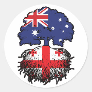 Georgia Georgian Australian Australia Tree Roots Classic Round Sticker