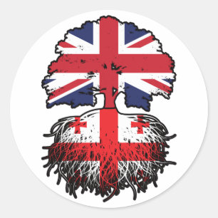 Georgia Georgian British UK United Kingdom Britain Classic Round Sticker