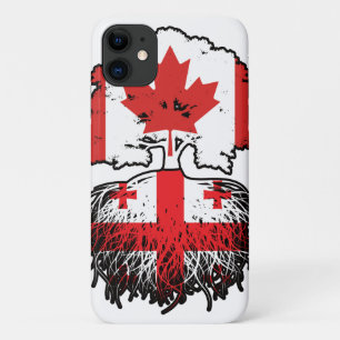 Georgia Georgian Canadian Canada Tree Roots Flag iPhone 11 Case