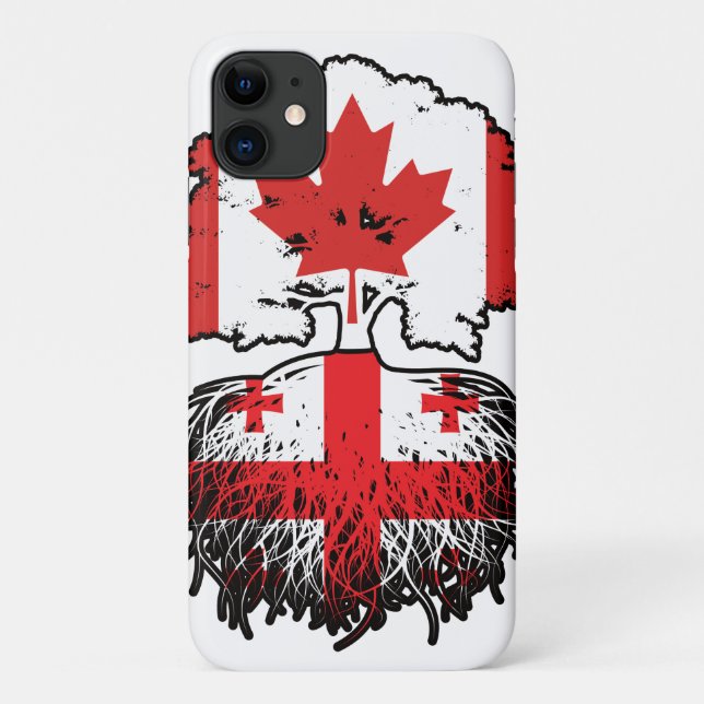 Georgia Georgian Canadian Canada Tree Roots Flag Case-Mate iPhone Case (Back)