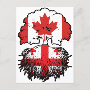Georgia Georgian Canadian Canada Tree Roots Flag Postcard