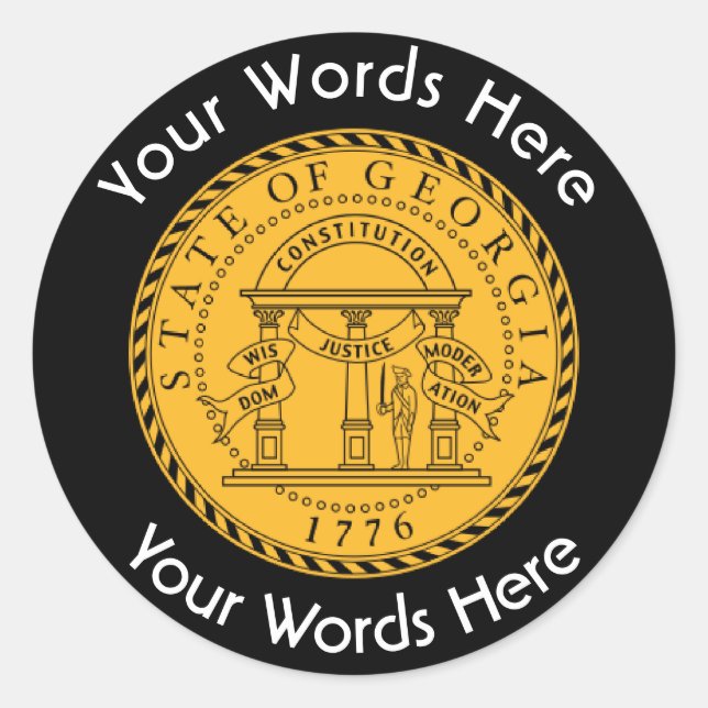 Georgia Great Seal Custom Sticker (Front)
