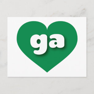 Georgia green heart - I love ga Postcard