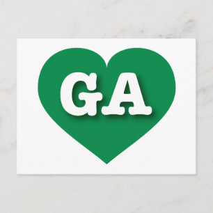 Georgia Green Heart - I love GA Postcard