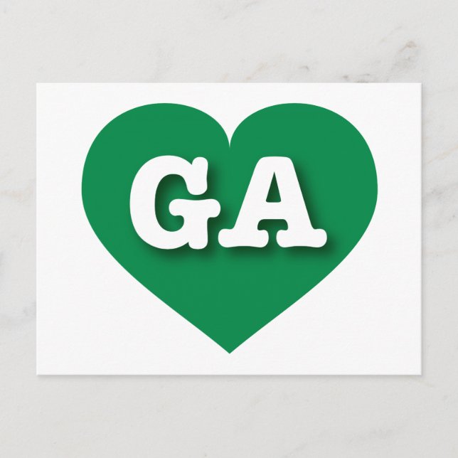 Georgia Green Heart - I love GA Postcard (Front)