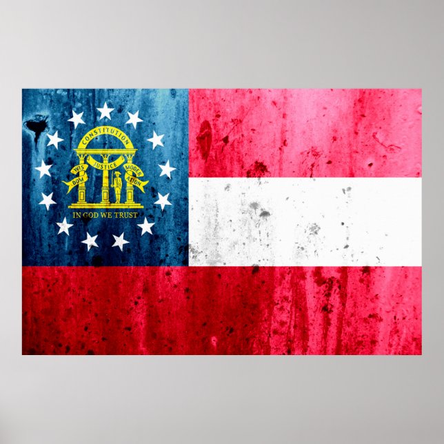 Georgia Grunge State Flag Poster (Front)