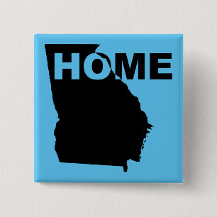 Georgia Home Away From State Button Badge Pin